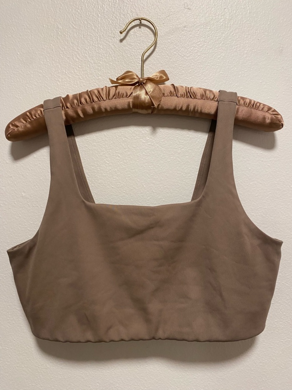 girlfriend collective taupe brown scoop bralette